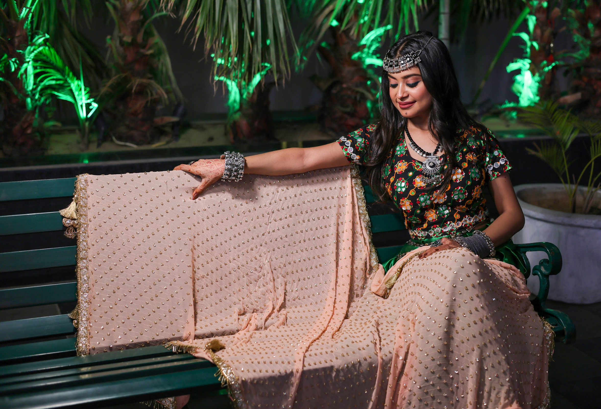 Sunehri Peach – Golden Peach, playful yet premium (Sold)