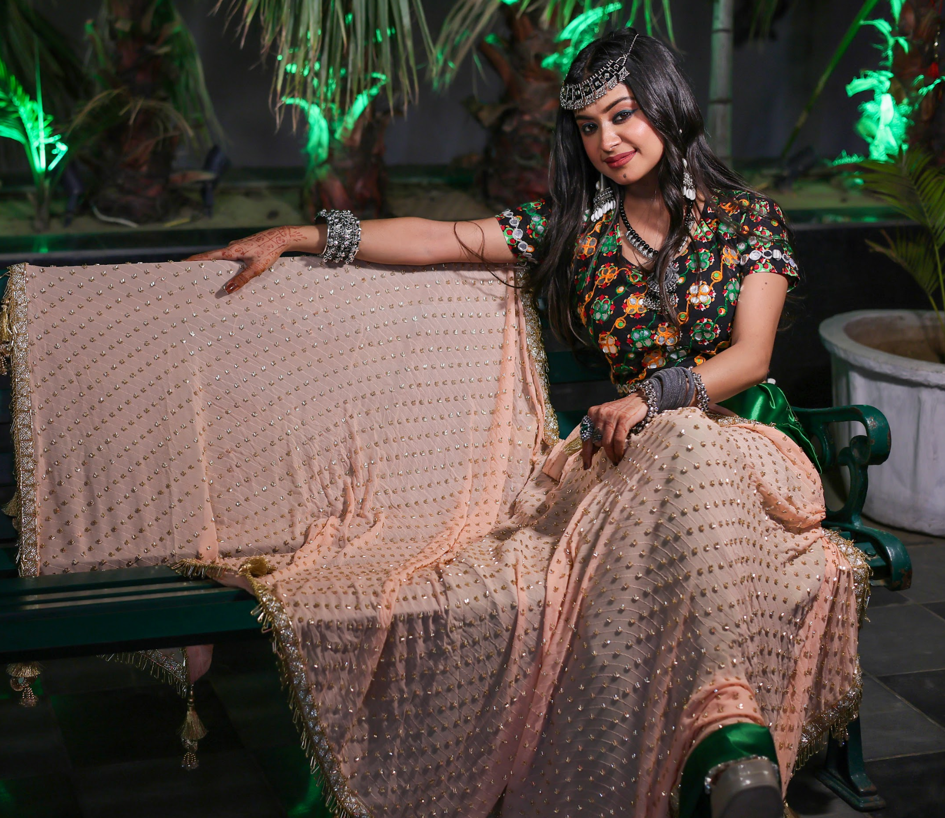 Sunehri Peach – Golden Peach, playful yet premium (Sold)